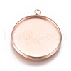 Ion Plating(IP) 304 Stainless Steel Pendant Cabochon Settings STAS-G127-13-20mm-RG-1