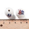 Independence Day Theme Wood European Beads WOOD-M011-07C-3
