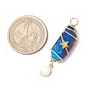 3Pcs 3 Styles Electroplated Natural Quartz Crystal Pointed Copper Wire Wrapped Pendants PALLOY-JF03766-03-2