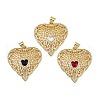 Brass Micro Pave Cubic Zirconia Pendants KK-S526-18G-1