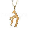 304 Stainless Steel Mom and Daughter Pendant Necklaces for Mother's Day Gift NJEW-JN05193-02-2