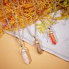 Natural & Synthetic Gemstone Pointed Pendants with Alloy Findings G-PH0001-06-5