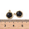 Synthetic Blue Goldstone Half Round Charms STAS-L022-393G-02-3