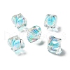 Two Tone UV Plating Rainbow Iridescent Acrylic Beads TACR-D010-04E-1