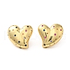 Brass with Cubic Zirconia Heart Stud Earrings EJEW-G382-23G-2