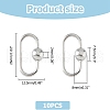 10Pcs 304 Stainless Steel Screw Carabiner Lock Charms STAS-HS0001-02-3