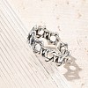 Sterling Silver Open Cuff Rings for Women RJEW-R008-01AS-05-3