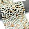 Natural Dyed White Jade Imitation Flower Amazonite Beads Strands G-C116-A54-02-1
