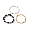 3Pcs 3 Style Glass Seed Beaded Ring RJEW-JR00591-4