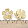 Flower Brass ABS Imitation Pearl Stud Earrings EJEW-M082-08G-3