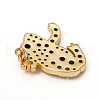 Brass Micro Pave Green Cubic Zirconia Pendants KK-I668-40G-2