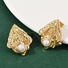 304 Stainless Steel ABS Plastic Pearl Stud Earrings STAS-D368-01B-G-2