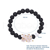 Natural Lava Rock Round Beads Stretch Bracelets BJEW-JB05118-01-5
