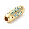 Eco-Friendly Brass Enamel Beads KK-C220-06G-4