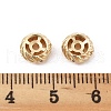 Brass Micro Pave Clear Cubic Zirconia Spacer Beads KK-K371-31G-3