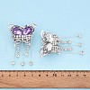 Butterfly Alloy Rhinestone Tassel Chain Dangle Beads OACR-N141-01-4