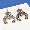 Alloy Synthetic Turquoise Dangle Earrings for Women EJEW-U053-10AS-01-1