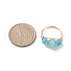 Cat Eye Beaded Finger Ring RJEW-JR00560-01-5