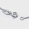 Anti-Tarnish Rhodium Plated 925 Sterling Silver Box Chain Necklaces STER-F039-40cm-04P-2