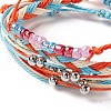 4Pcs 4 Style Alloy & Glass Braided Bead Bracelets Set BJEW-B065-09B-3