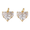 Brass Micro Pave Clear Cubic Zirconia Pendants KK-N233-228B-2