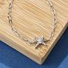 S925 Sterling Silver Micro Pave Cubic Zirconia Link & Charm Bracelets for Women BJEW-K276-02P-3