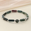 Natural Indian Agate Beaded Stretch Bracelets for Men Women WGE4A78-14-1
