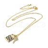 Brass Micro Pave Cubic Zirconia Pendant Necklace NJEW-B082-04G-01-2