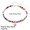 Bohemian Style Alloy Shell Shape Charm Colorful Glass Seed Beaded Anklets for Women FS-WGADE82-02-2
