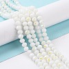 Electroplate Opaque Solid Color Glass Beads Strands EGLA-A034-P8mm-L17-5