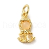 Brass Micro Pave Colorful Cubic Zirconia Glass Pendants X-KK-R162-026E-G-1