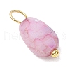 20Pcs Opaque Baking Painted Crackle Glass Charms PALLOY-JF03952-07-4