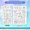 4 Sheets 11.6x8.2 Inch Stick and Stitch Embroidery Patterns DIY-WH0455-091-2