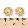 Flower Brass Micro Pave Clear Cubic Zirconia Bead Caps KK-A254-01A-G-2