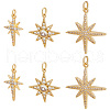 Beebeecraft 6Pcs 3 Styles Brass Micro Pave Cubic Zirconia Pendants ZIRC-BBC0002-57-1