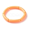 Candy Color Chunky Acrylic Curved Tube Beads Stretch Bracelets for Women BJEW-JB07312-2