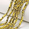 Electroplate Opaque Glass Beads Strands EGLA-A034-P4mm-O06-1