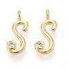 Brass Micro Pave Cubic Zirconia Charms KK-N263-97G-S-1