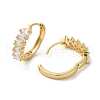 Brass Micro Pave Cubic Zirconia Hoop Earrings EJEW-C073-06A-G-2