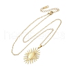Sunflower 304 Stainless Steel Pendant Necklaces NJEW-M096-08G-2
