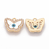 Brass Micro Pave Cubic Zirconia Charms KK-T025-23G-2