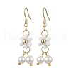 Shell Pearl Beads & Glass Seed Dangle Earrings EJEW-MZ00310-03-2