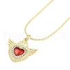 Brass Micro Pave Clear Cubic Zirconia Pendant Necklaces NJEW-Z035-04A-G-2