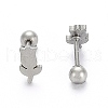 201 Stainless Steel Barbell Cartilage Earrings EJEW-R147-39-1