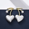 Cherry Brass Stud Earrings EJEW-V017-01B-G-2