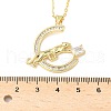 Brass Micro Pave Clear Cubic Zirconia Pendant Necklaces for Women NJEW-S449-01B-G-5