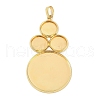 Brass Big Pendant Cabochon Settings KK-F891-05G-1
