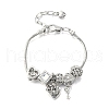 Alloy European Beads Charm Bracelets BJEW-F495-04P-2