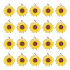 Translucent Resin Flower Pendants RESI-TAC0010-99-2