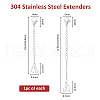 SUPERFINDINGS 2Pcs 2 Styles 304 Stainless Steel Chain Extender STAS-FH0002-31P-2